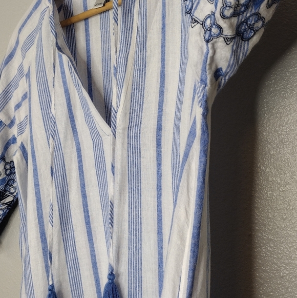 Neiman Marcus Women's Linen Cotton Blend Striped Tunic Dress Size Small - Picture 11 of 16